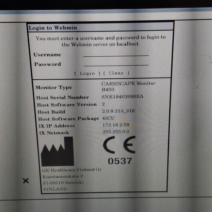 GE Healthcare Carescape B450 Patient Monitor