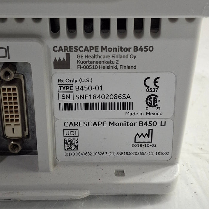 GE Healthcare Carescape B450 Patient Monitor