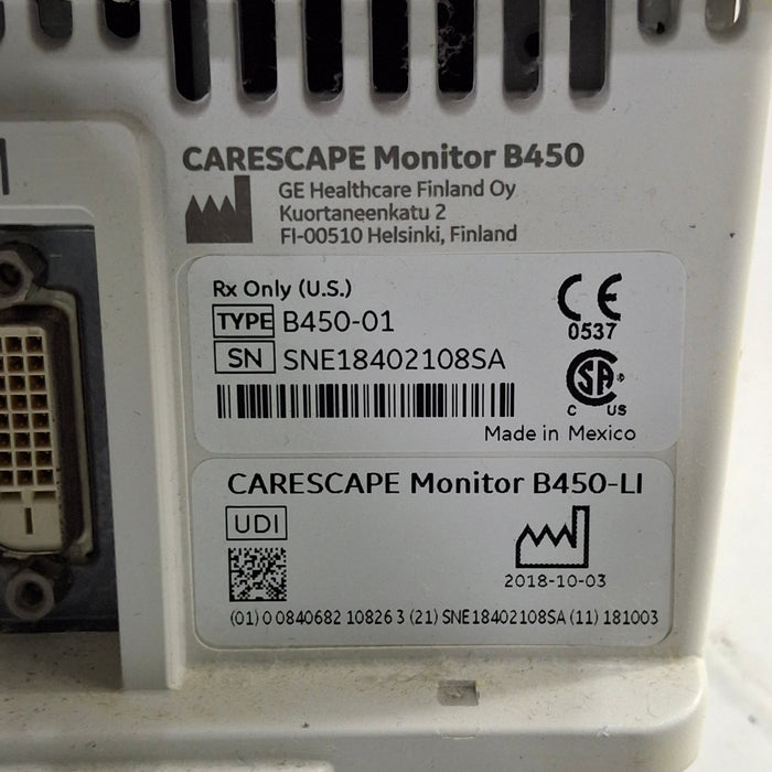 GE Healthcare Carescape B450 Patient Monitor