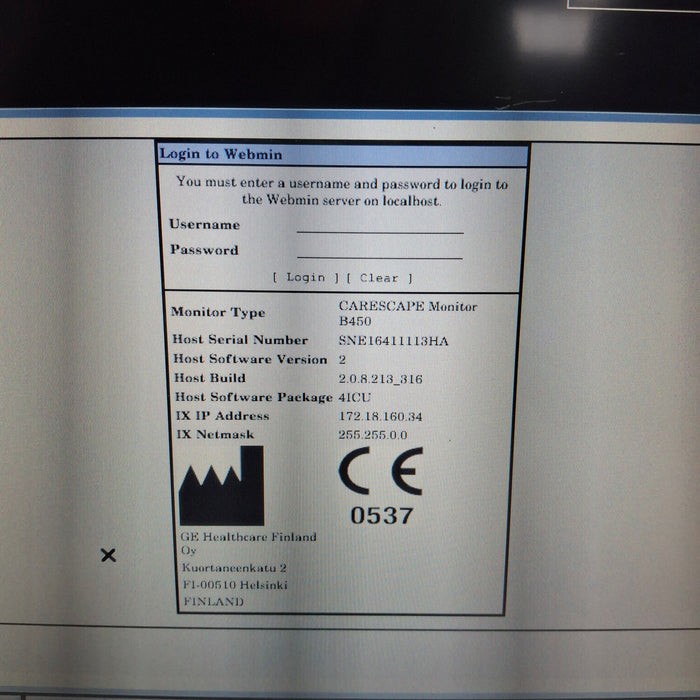 GE Healthcare Carescape B450 Patient Monitor