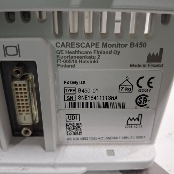 GE Healthcare Carescape B450 Patient Monitor