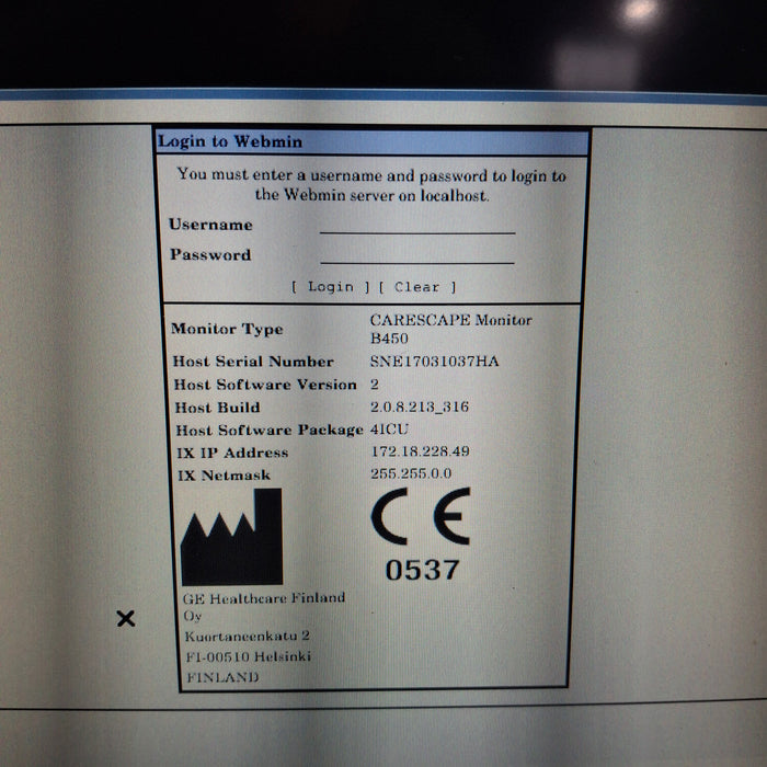GE Healthcare Carescape B450 Patient Monitor
