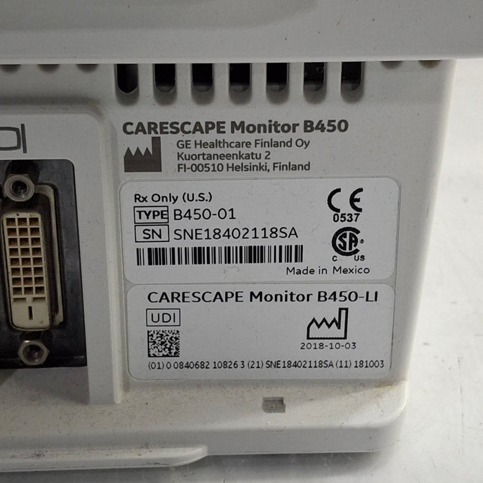 GE Healthcare Carescape B450 Patient Monitor