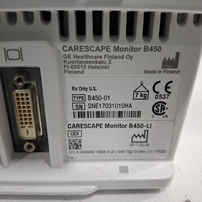 GE Healthcare Carescape B450 Patient Monitor