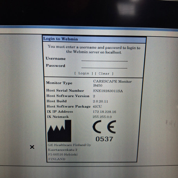 GE Healthcare Carescape B450 Patient Monitor
