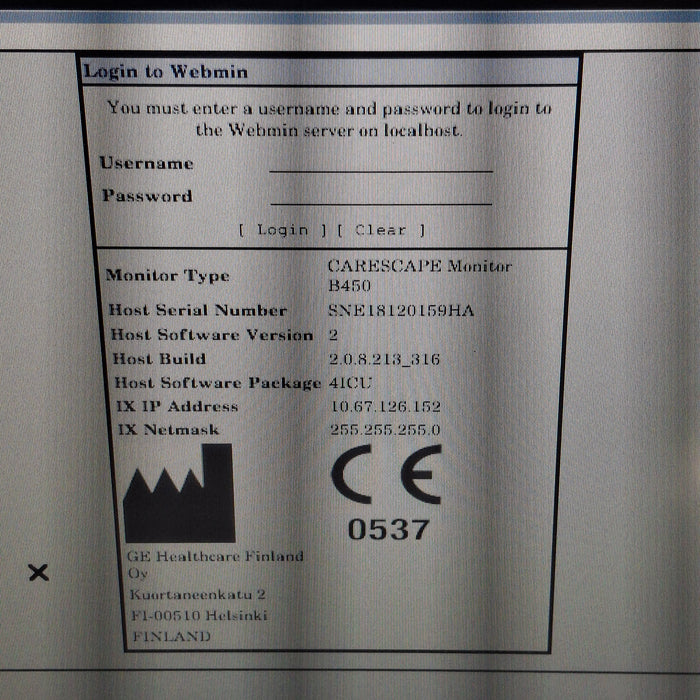 GE Healthcare Carescape B450 Patient Monitor