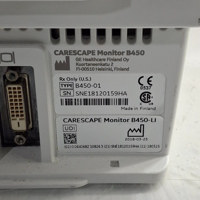GE Healthcare Carescape B450 Patient Monitor