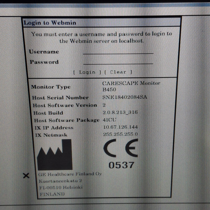 GE Healthcare Carescape B450 Patient Monitor