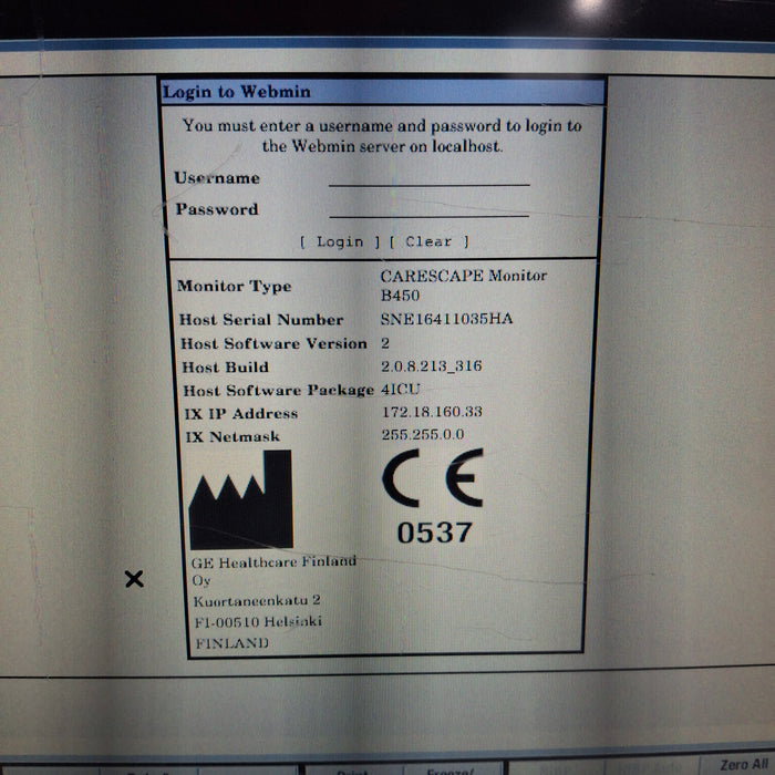 GE Healthcare Carescape B450 Patient Monitor