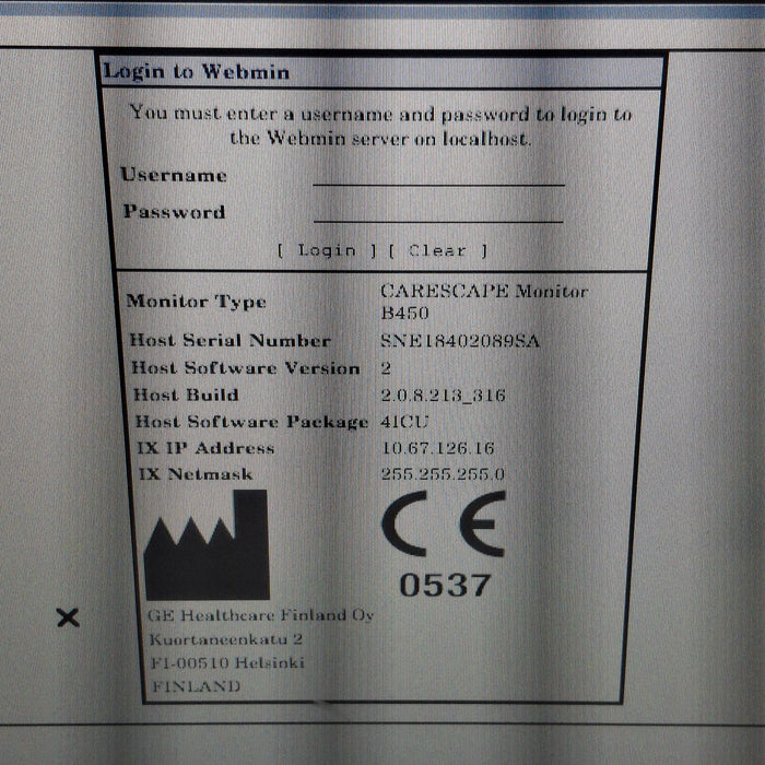 GE Healthcare Carescape B450 Patient Monitor