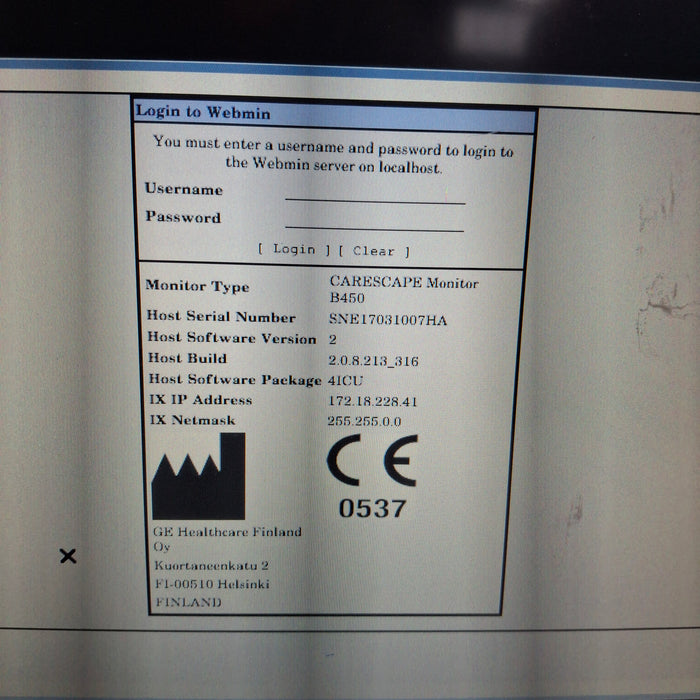 GE Healthcare Carescape B450 Patient Monitor