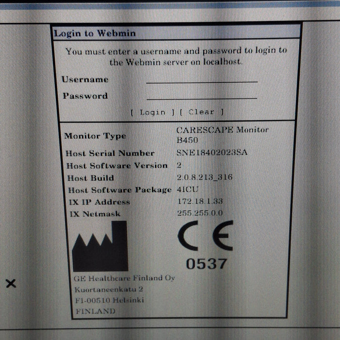 GE Healthcare Carescape B450 Patient Monitor