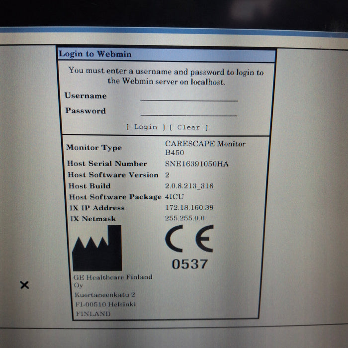 GE Healthcare Carescape B450 Patient Monitor