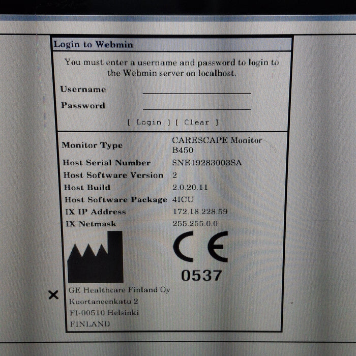 GE Healthcare Carescape B450 Patient Monitor