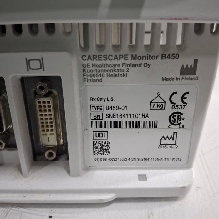 GE Healthcare Carescape B450 Patient Monitor