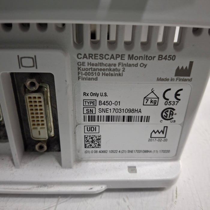 GE Healthcare Carescape B450 Patient Monitor