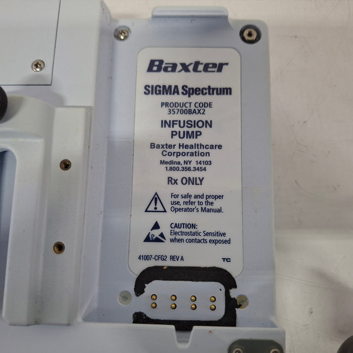 Baxter Sigma Spectrum 6.05.14 with B/G Battery Infusion Pump