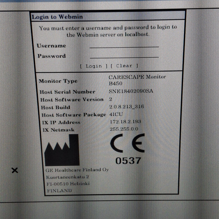GE Healthcare Carescape B450 Patient Monitor