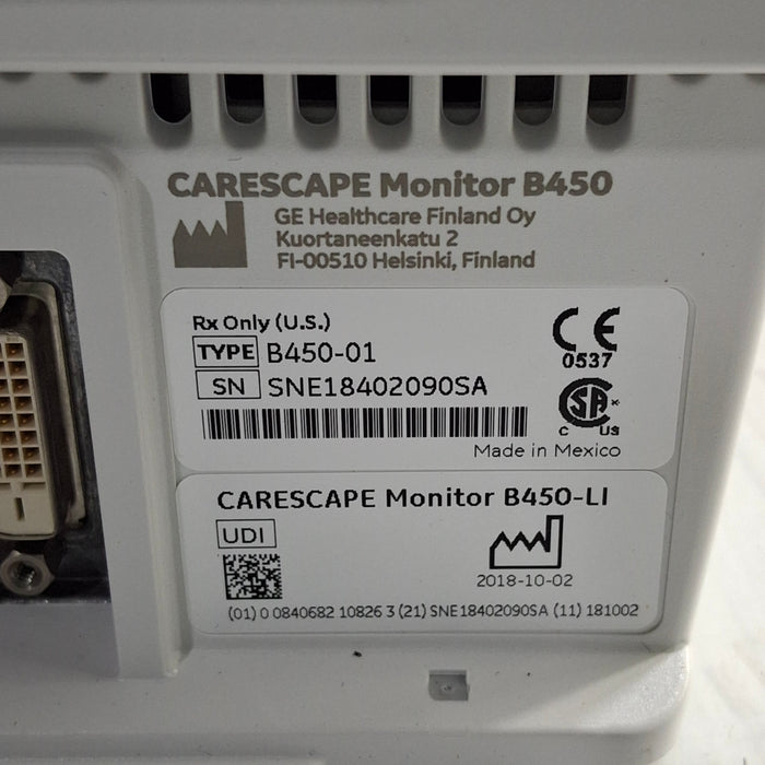 GE Healthcare Carescape B450 Patient Monitor