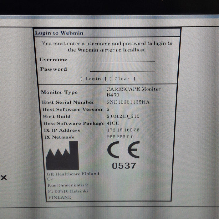 GE Healthcare Carescape B450 Patient Monitor