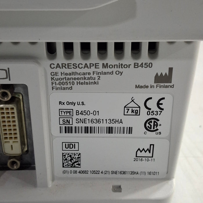 GE Healthcare Carescape B450 Patient Monitor