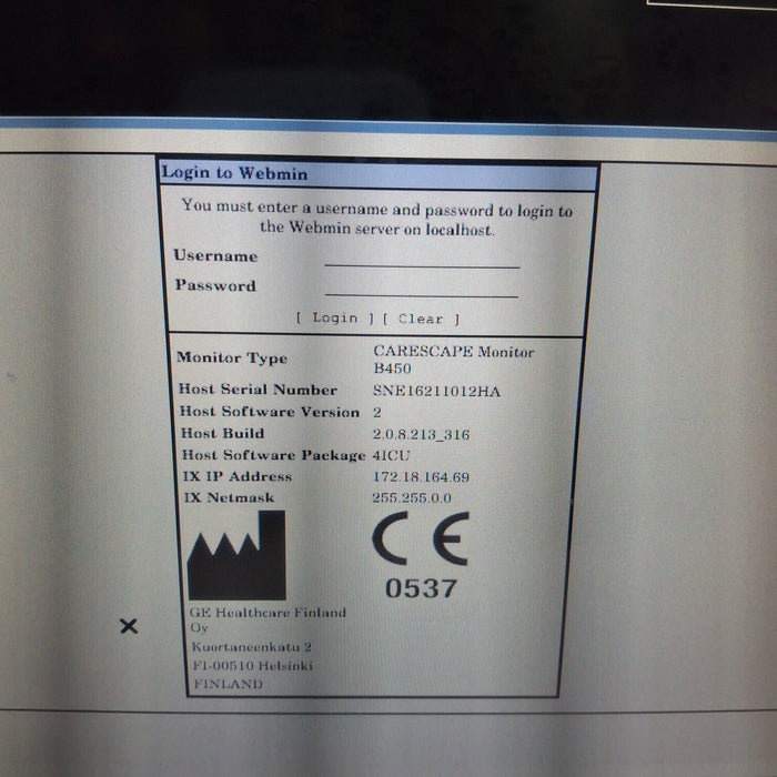 GE Healthcare Carescape B450 Patient Monitor