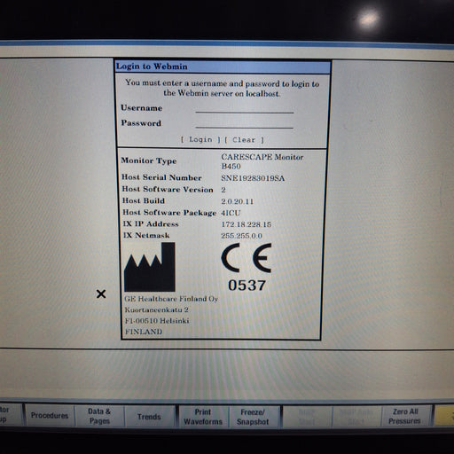 GE Healthcare GE Healthcare Carescape B450 Patient Monitor Patient Monitors reLink Medical