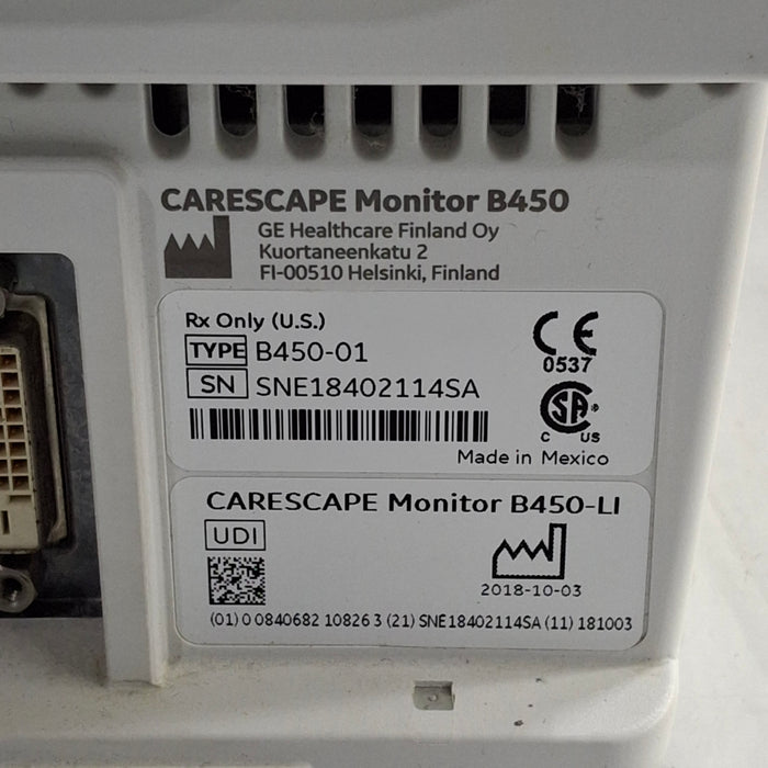 GE Healthcare GE Healthcare Carescape B450 Patient Monitor Patient Monitors reLink Medical