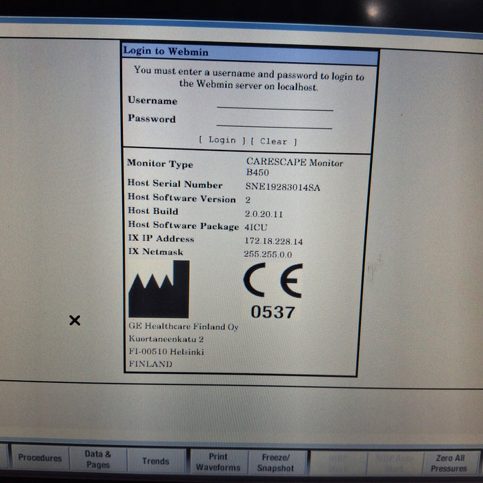 GE Healthcare GE Healthcare Carescape B450 Patient Monitor Patient Monitors reLink Medical