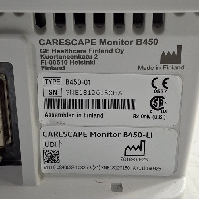 GE Healthcare GE Healthcare Carescape B450 Patient Monitor Patient Monitors reLink Medical