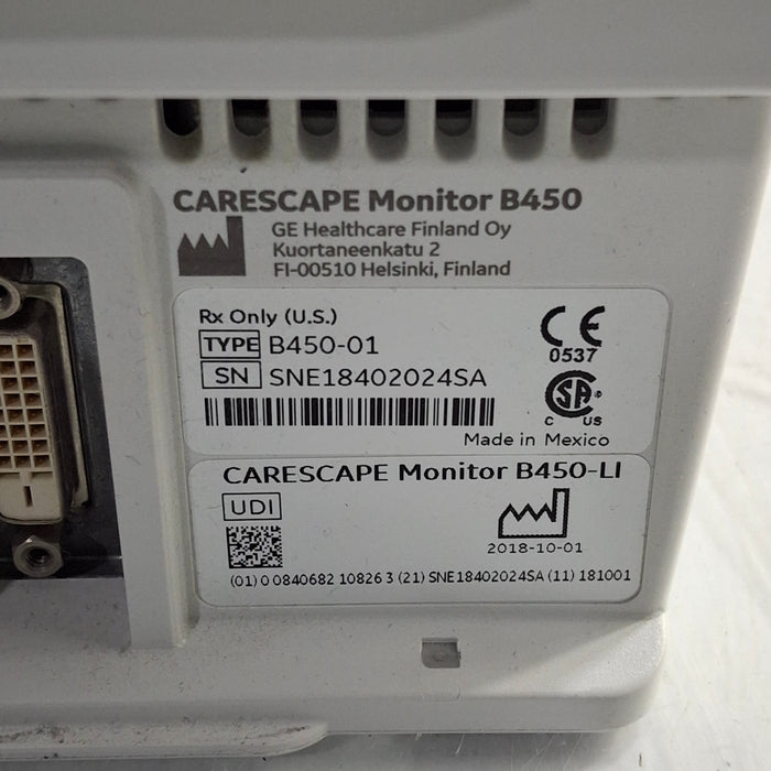 GE Healthcare GE Healthcare Carescape B450 Critical Care Patient Monitor Patient Monitors reLink Medical