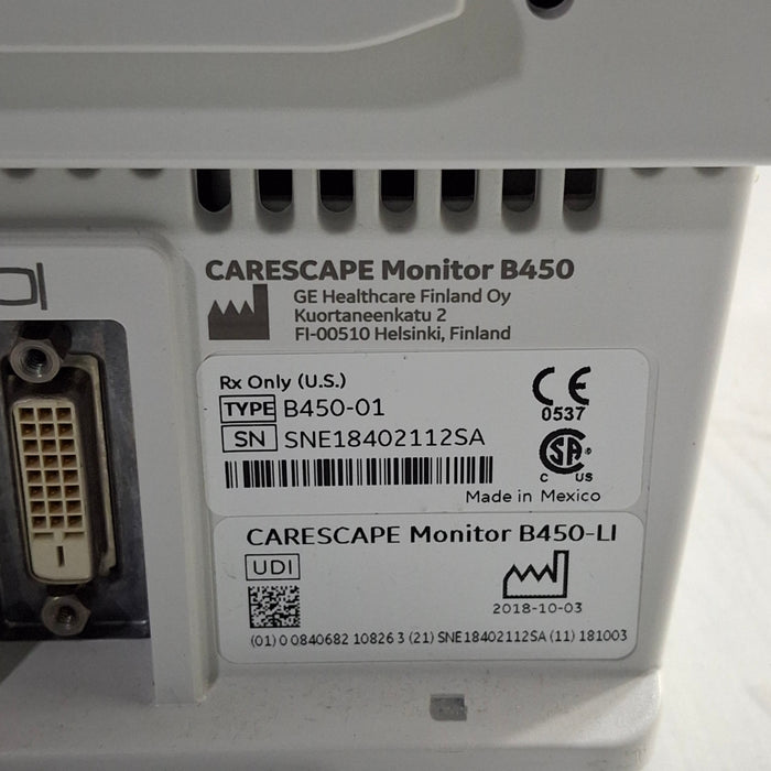 GE Healthcare GE Healthcare Carescape B450 Critical Care Patient Monitor Patient Monitors reLink Medical