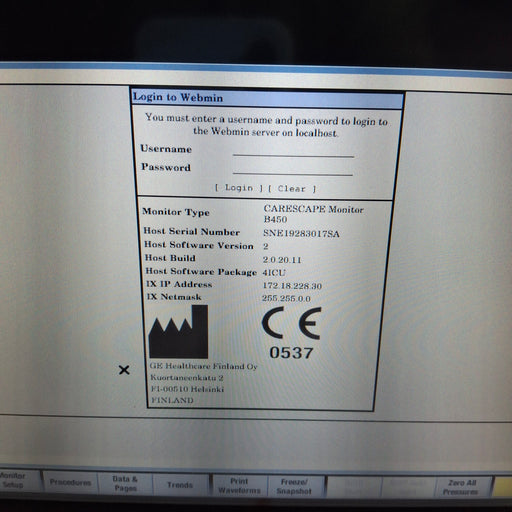 GE Healthcare GE Healthcare Carescape B450 Critical Care Patient Monitor Patient Monitors reLink Medical