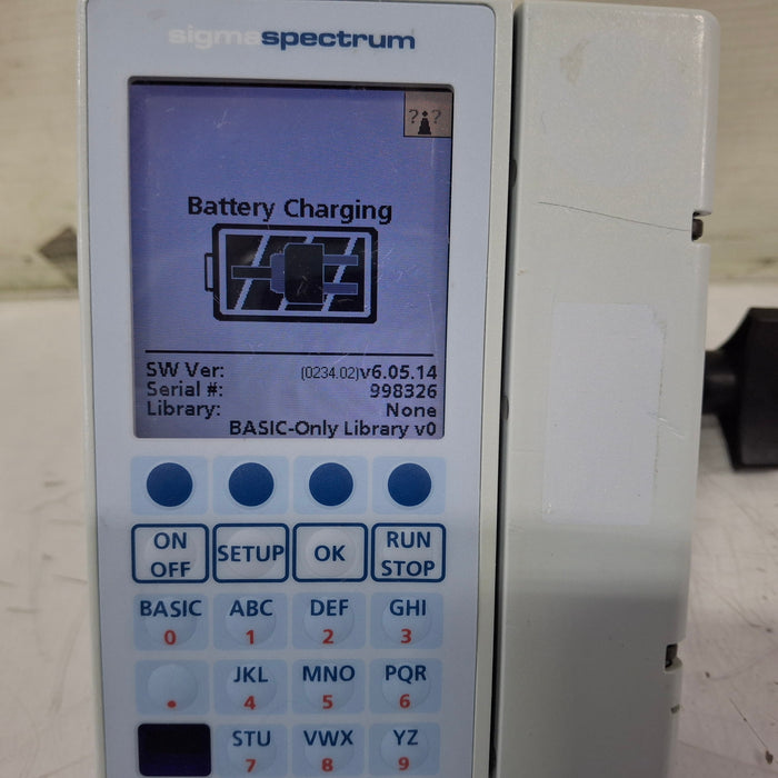 Baxter Sigma Spectrum 6.05.14 with B/G Battery Infusion Pump