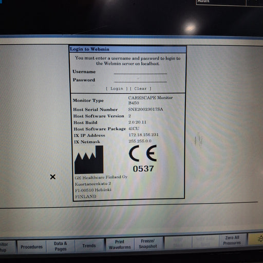 GE Healthcare GE Healthcare Carescape B450 Critical Care Patient Monitor Patient Monitors reLink Medical