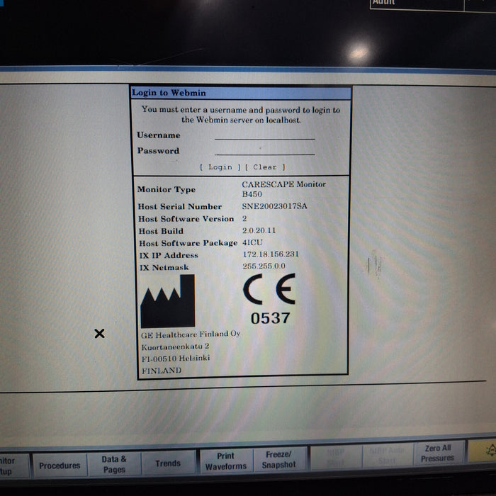 GE Healthcare GE Healthcare Carescape B450 Critical Care Patient Monitor Patient Monitors reLink Medical