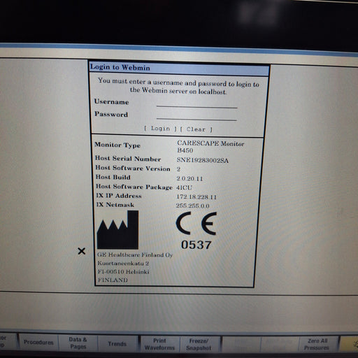 GE Healthcare GE Healthcare Carescape B450 Patient Monitor Patient Monitors reLink Medical