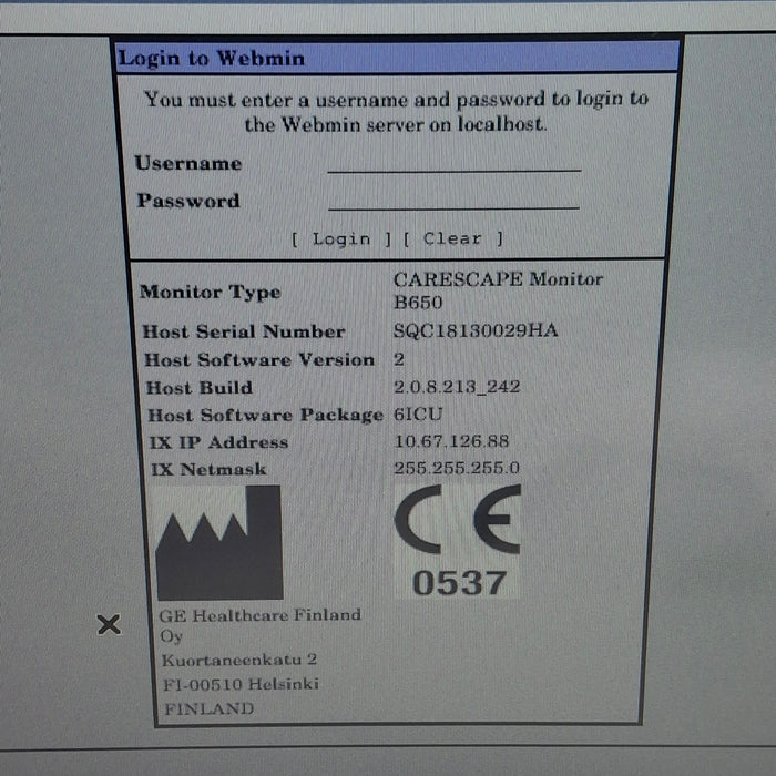 GE Healthcare Carescape B650 Patient Monitor