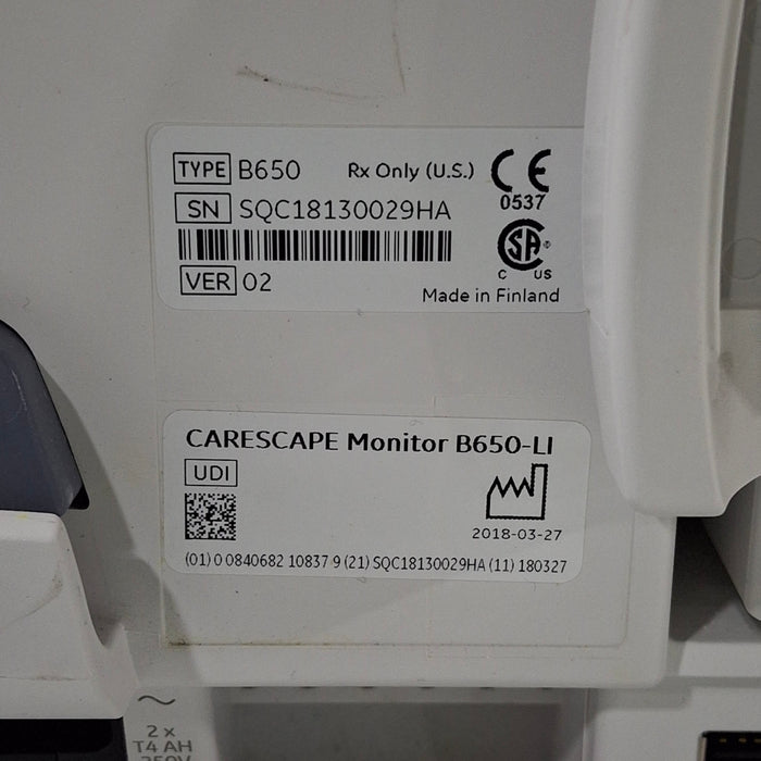 GE Healthcare Carescape B650 Patient Monitor