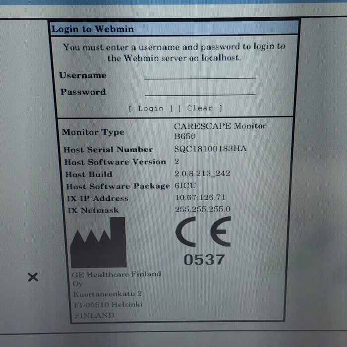 GE Healthcare Carescape B650 Patient Monitor