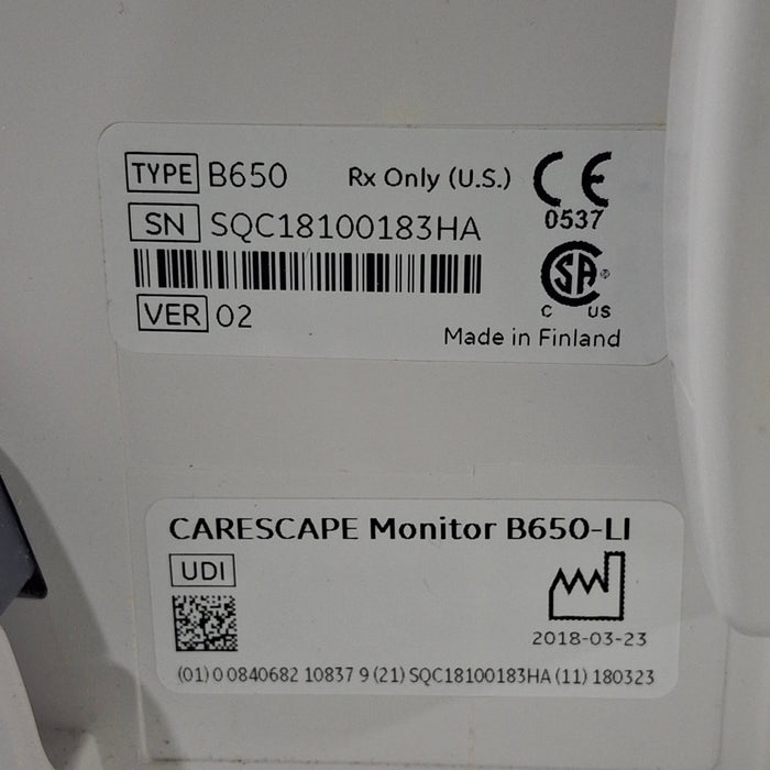 GE Healthcare Carescape B650 Patient Monitor