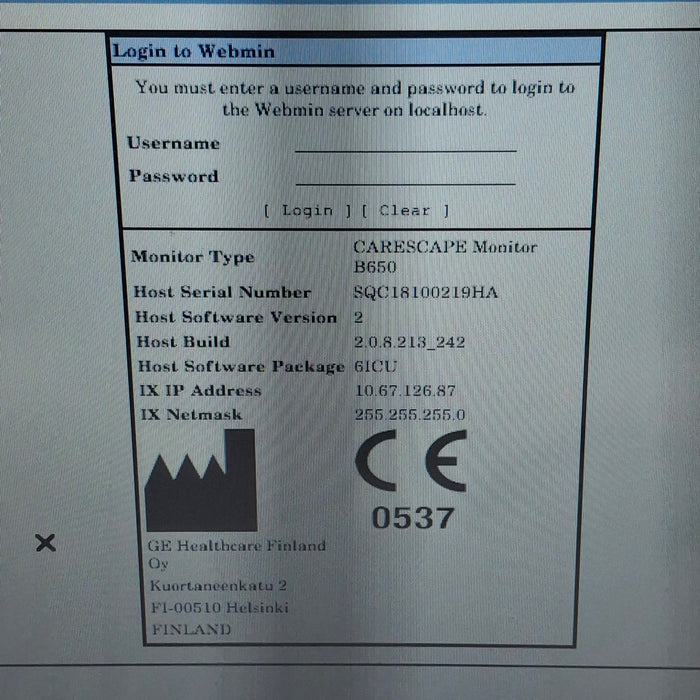 GE Healthcare Carescape B650 Patient Monitor