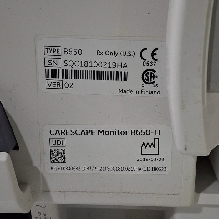 GE Healthcare Carescape B650 Patient Monitor