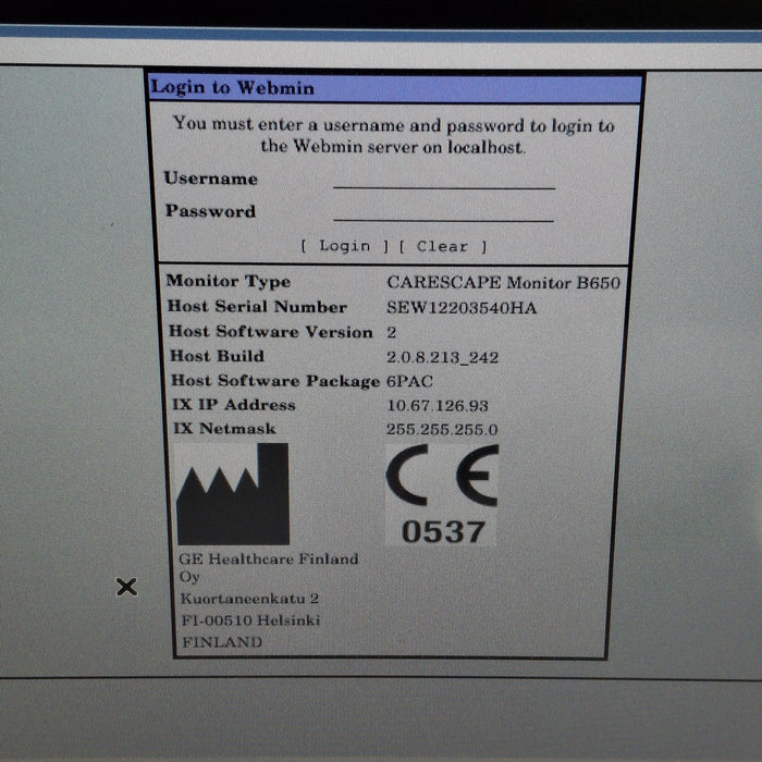 GE Healthcare Carescape B650 Patient Monitor