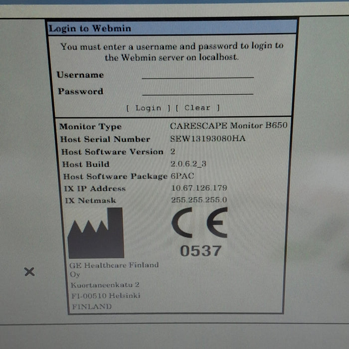 GE Healthcare Carescape B650 Patient Monitor