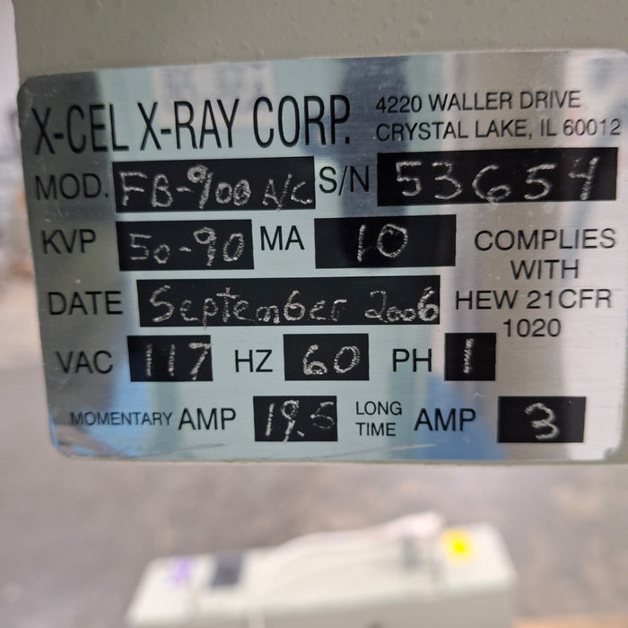 X-Cel X-Ray Corporation FB-900 AC Podiatry X-Ray Machine