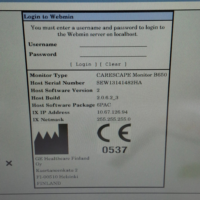 GE Healthcare Carescape B650 Patient Monitor