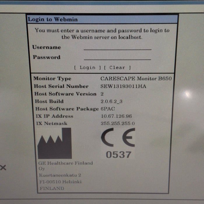 GE Healthcare Carescape B650 Patient Monitor