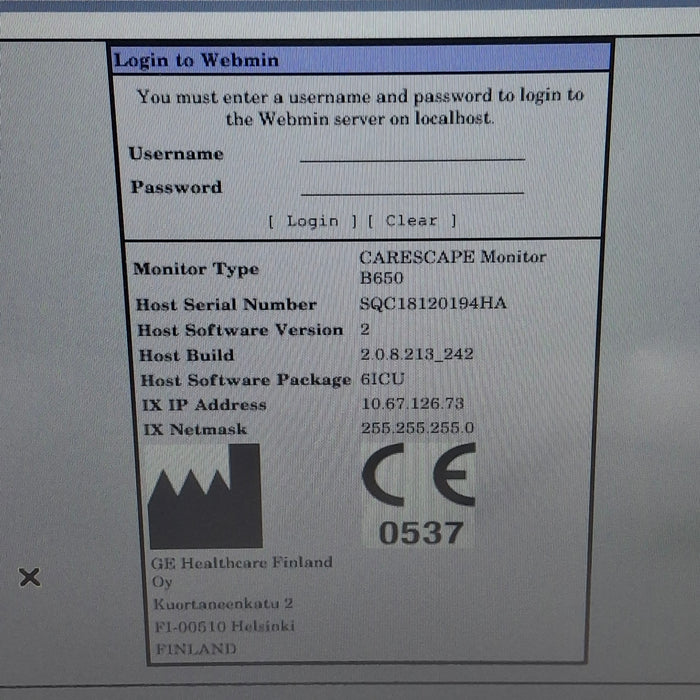 GE Healthcare Carescape B650 Patient Monitor