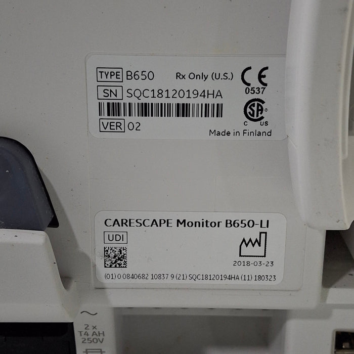 GE Healthcare Carescape B650 Patient Monitor